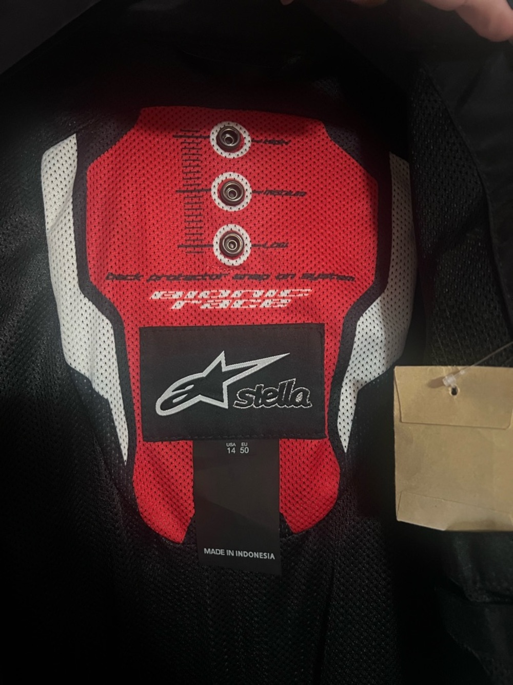 Alpinestars Red, Black & White Leather Motorcycle Jacket - Picture 3 of 4